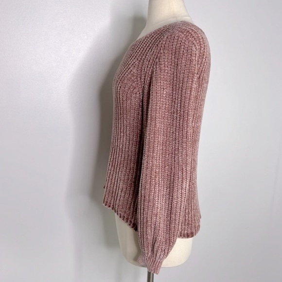 BB Dakota light Pink Smooth Sailing Crewneck Chenille ribbed knit Sweater - Picture 7 of 10